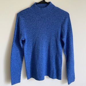 Blue Karen Scott Mock Neck Sweater